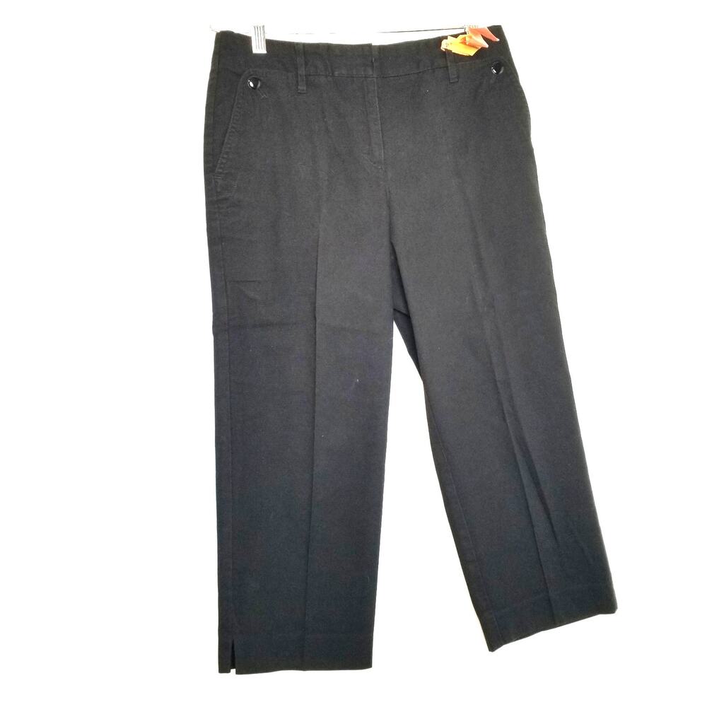 Talbots Black "Heritage" Womens Capris/Cropped Pants Pockets Size 6p (28W X 21L)